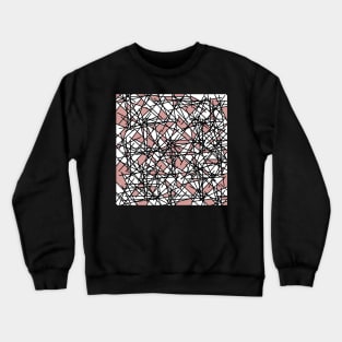 Pink 80s Memphis Shards Abstract Postmodern Pattern Crewneck Sweatshirt